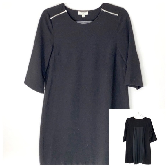 Umgee black shift w/back pleat and zipper shoulder - Picture 1 of 7